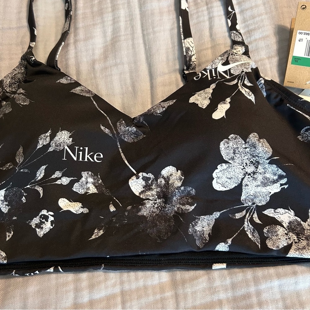 Nike Women's Swim Black and White Floral Bikini Top NWT size XL - Picture 5 of 10